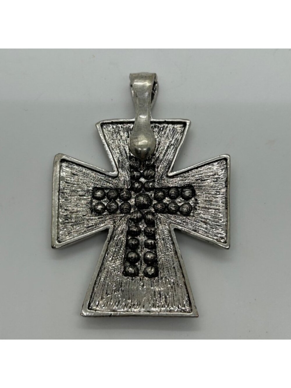 Silvertone Cross Pendant Pearl Enhancer Arurora Borealis Horseshoe Southwestern - Picture 12 of 14